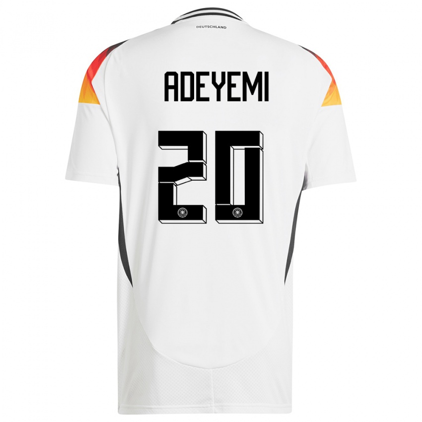 Barn Tyskland Karim Adeyemi #20 Hvit Hjemmetrøye Drakt Trøye 24-26 Skjorter T-Skjorte