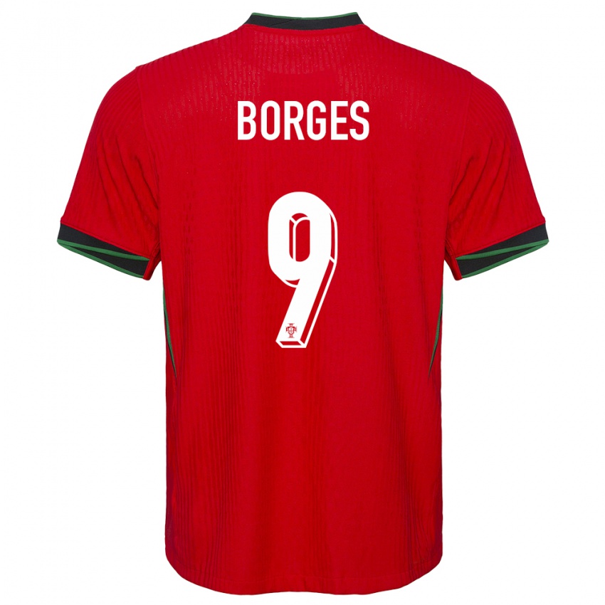 Barn Portugal Ana Borges #9 Rød Hjemmetrøye Drakt Trøye 24-26 Skjorter T-Skjorte