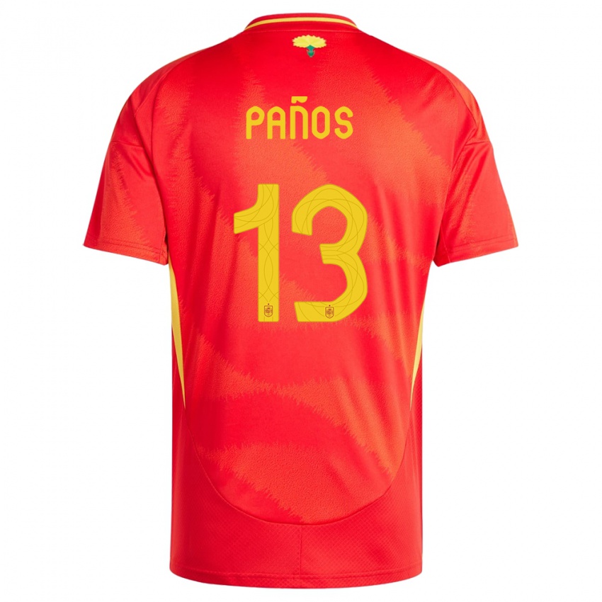 Barn Spania Sandra Panos #13 Rød Hjemmetrøye Drakt Trøye 24-26 Skjorter T-Skjorte