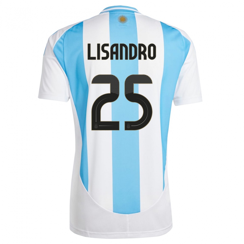 Barn Argentina Lisandro Martinez #25 Hvit Blå Hjemmetrøye Drakt Trøye 24-26 Skjorter T-Skjorte