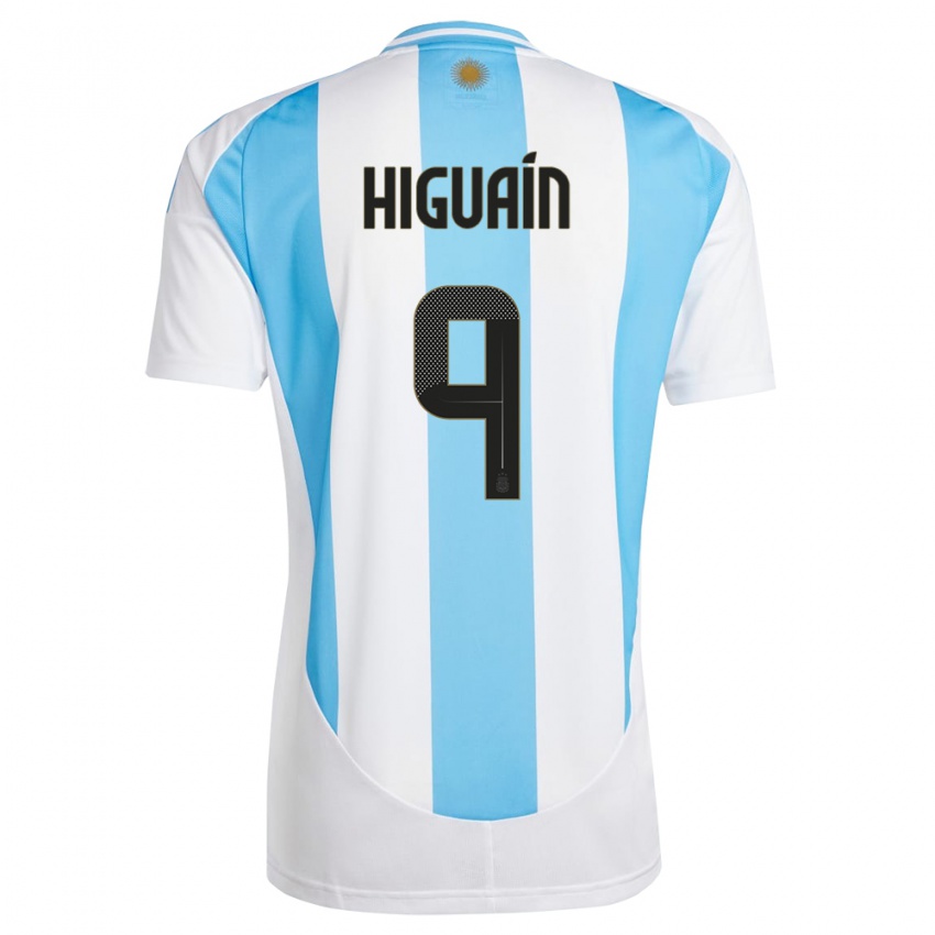 Barn Argentina Gonzalo Higuain #9 Hvit Blå Hjemmetrøye Drakt Trøye 24-26 Skjorter T-Skjorte