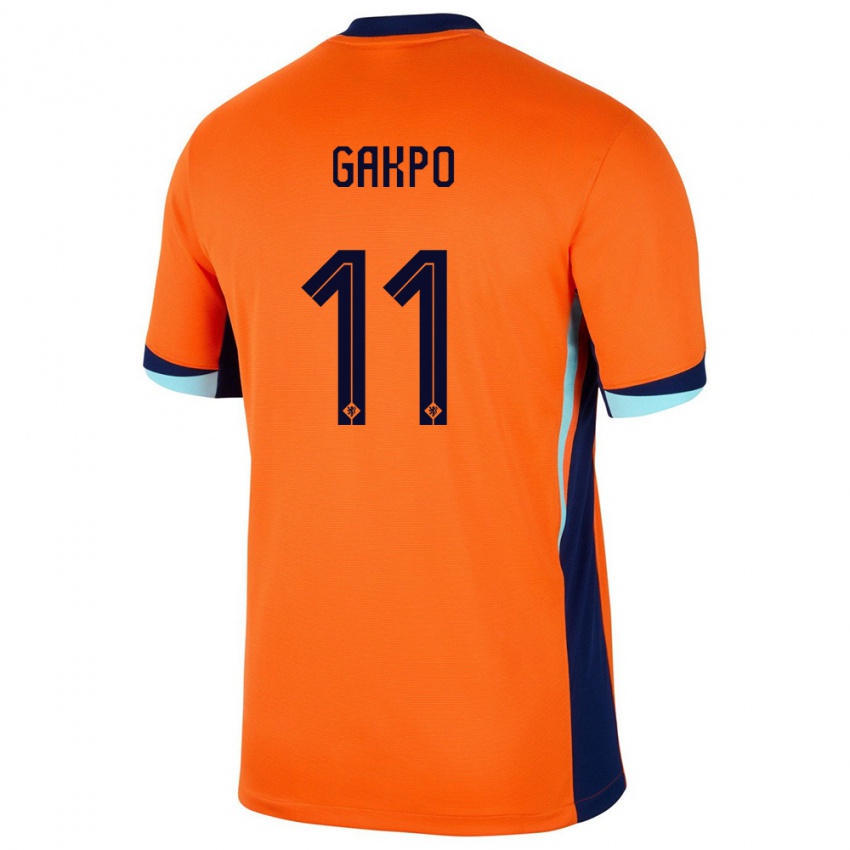 Barn Nederland Cody Gakpo #11 Oransje Hjemmetrøye Drakt Trøye 24-26 Skjorter T-Skjorte
