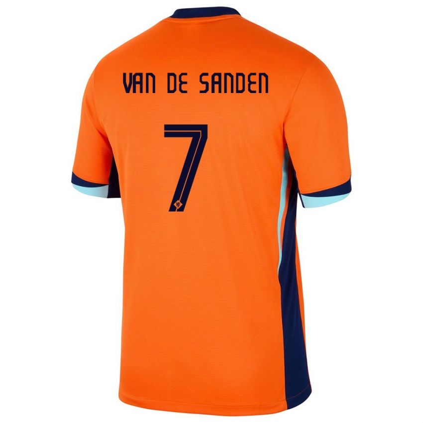 Barn Nederland Shanice Van De Sanden #7 Oransje Hjemmetrøye Drakt Trøye 24-26 Skjorter T-Skjorte