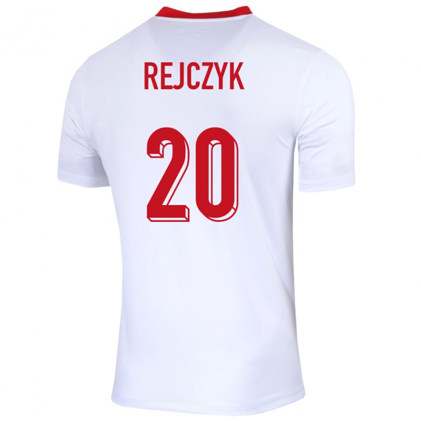 Barn Polen Filip Rejczyk #20 Hvit Hjemmetrøye Drakt Trøye 24-26 Skjorter T-Skjorte