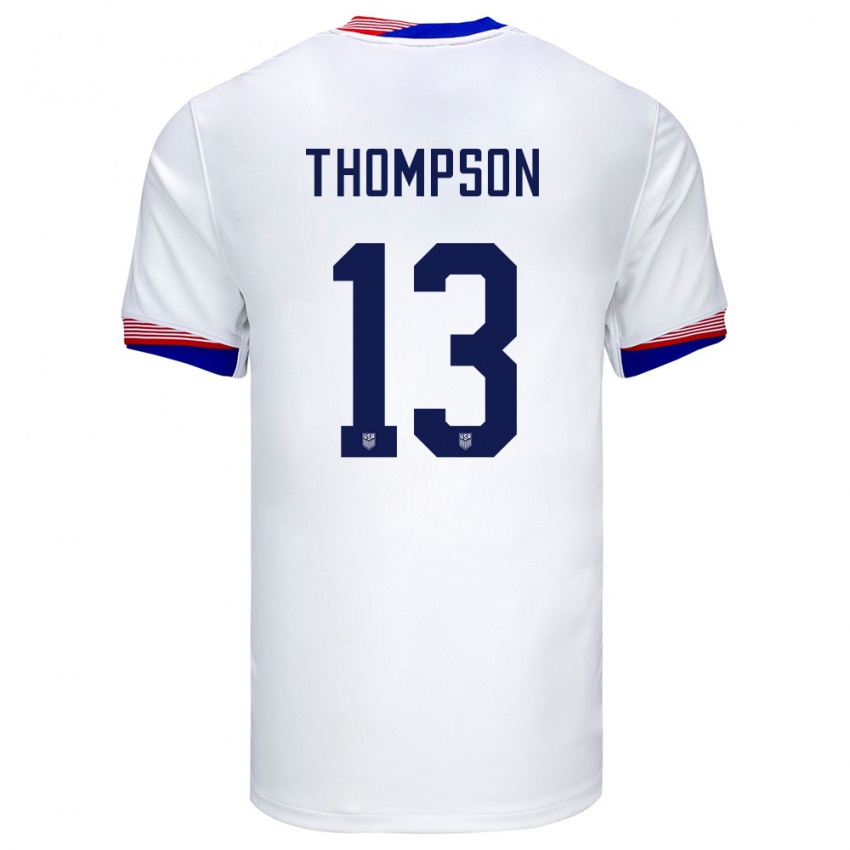 Barn Usa Alyssa Thompson #13 Hvit Hjemmetrøye Drakt Trøye 24-26 Skjorter T-Skjorte