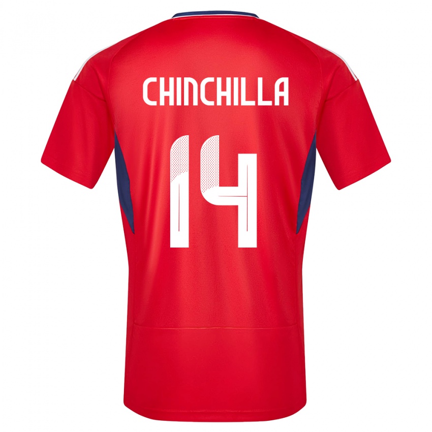 Barn Costa Rica Priscila Chinchilla #14 Rød Hjemmetrøye Drakt Trøye 24-26 Skjorter T-Skjorte