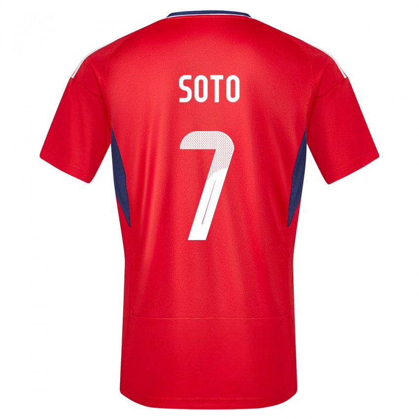 Barn Costa Rica Andrey Soto #7 Rød Hjemmetrøye Drakt Trøye 24-26 Skjorter T-Skjorte