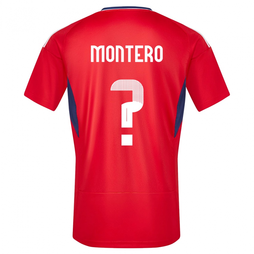 Barn Costa Rica Claudio Montero #0 Rød Hjemmetrøye Drakt Trøye 24-26 Skjorter T-Skjorte