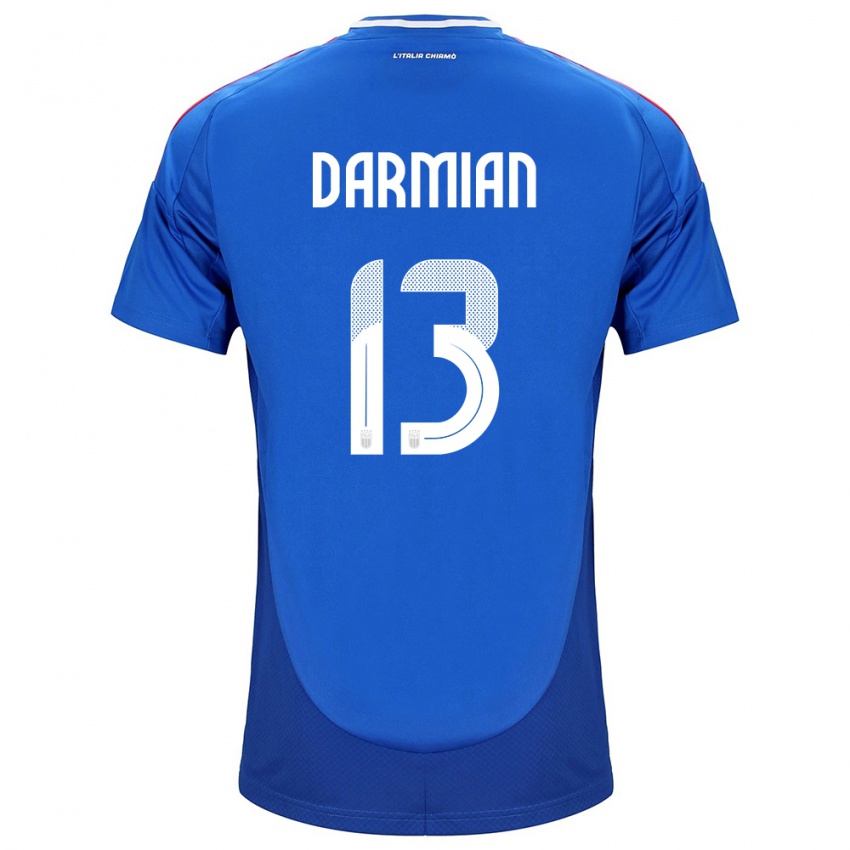 Barn Italia Matteo Darmian #13 Blå Hjemmetrøye Drakt Trøye 24-26 Skjorter T-Skjorte