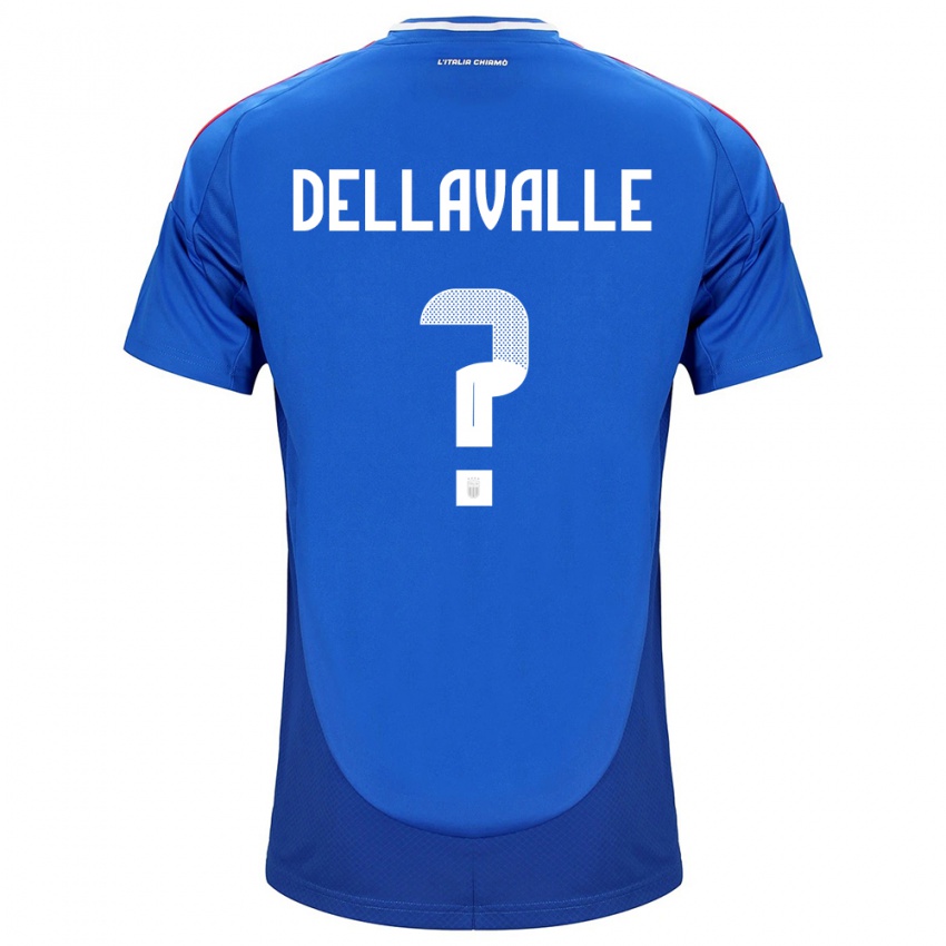 Barn Italia Alessandro Dellavalle #0 Blå Hjemmetrøye Drakt Trøye 24-26 Skjorter T-Skjorte