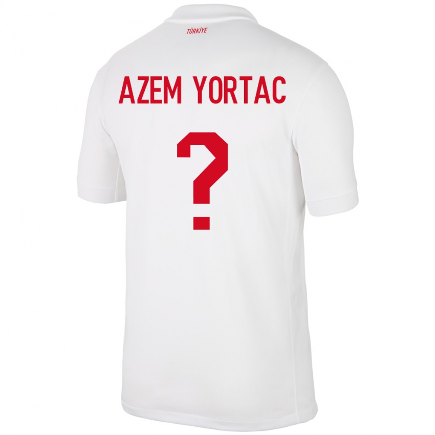 Barn Tyrkia Mustafa Azem Yortaç #0 Hvit Hjemmetrøye Drakt Trøye 24-26 Skjorter T-Skjorte
