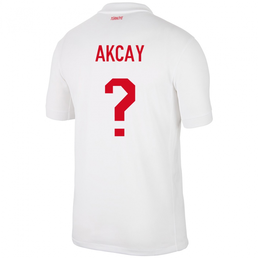 Barn Tyrkia Yasin Akçay #0 Hvit Hjemmetrøye Drakt Trøye 24-26 Skjorter T-Skjorte