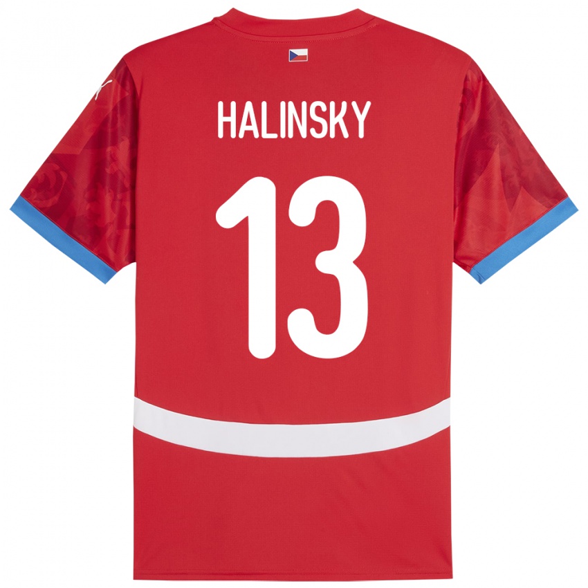 Barn Tsjekkia Denis Halinsky #13 Rød Hjemmetrøye Drakt Trøye 24-26 Skjorter T-Skjorte