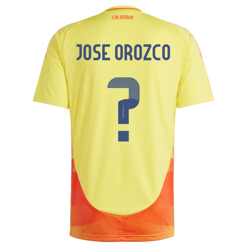 Barn Colombia Juan José Orozco #0 Gul Hjemmetrøye Drakt Trøye 24-26 Skjorter T-Skjorte