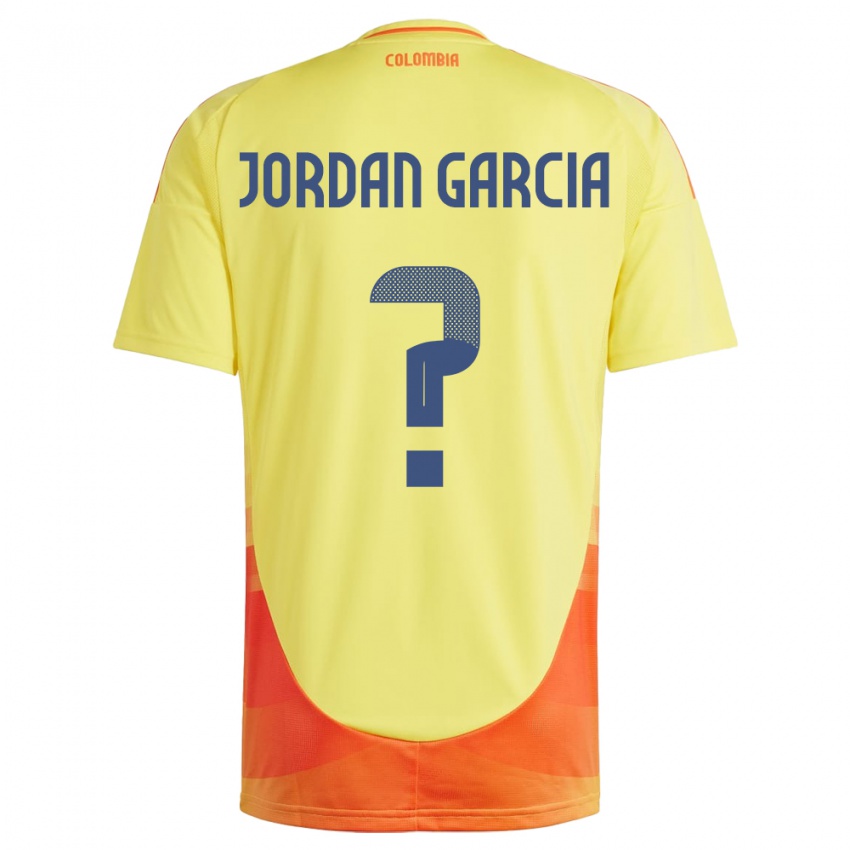 Barn Colombia Jordan García #0 Gul Hjemmetrøye Drakt Trøye 24-26 Skjorter T-Skjorte