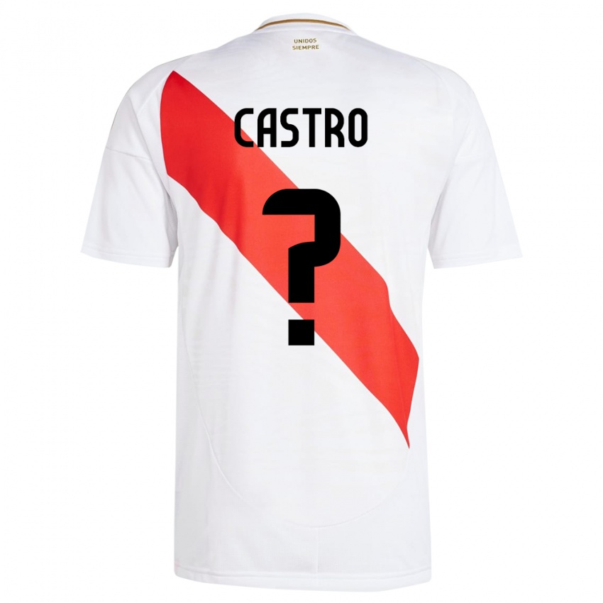 Barn Peru Maxloren Castro #0 Hvit Hjemmetrøye Drakt Trøye 24-26 Skjorter T-Skjorte