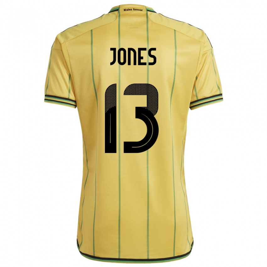 Barn Jamaica Javanae Jones #13 Gul Hjemmetrøye Drakt Trøye 24-26 Skjorter T-Skjorte