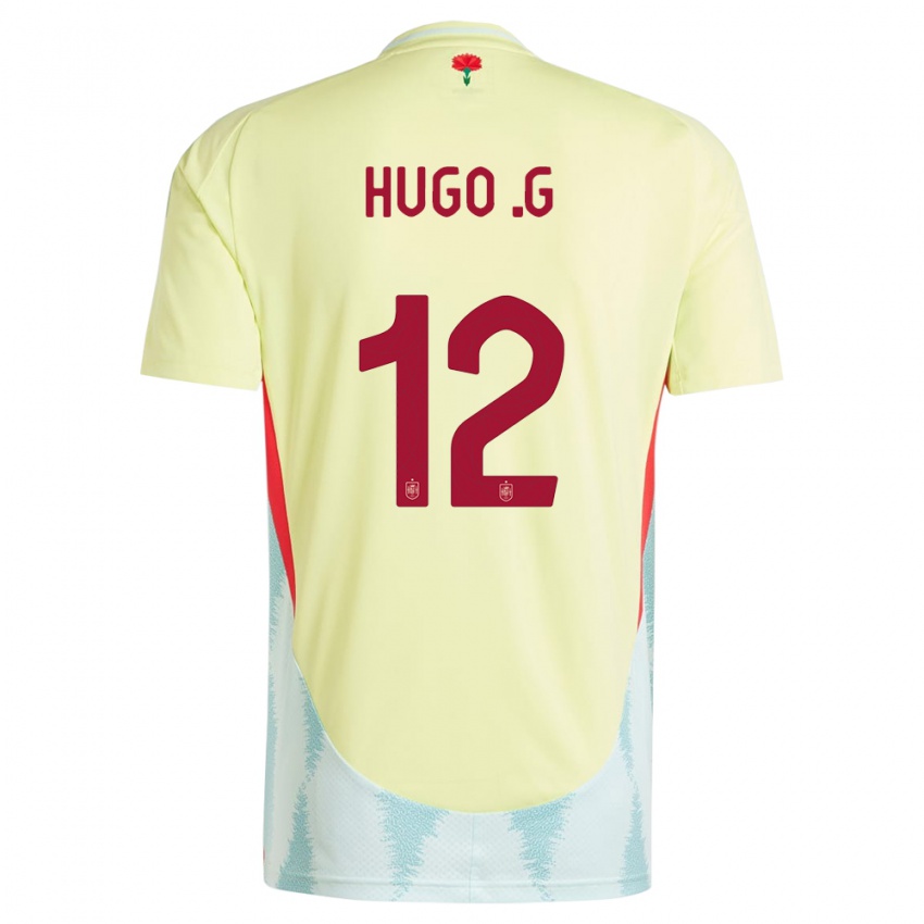 Barn Spania Hugo Guillamon #12 Gul Bortetrøye Drakt Trøye 24-26 Skjorter T-Skjorte