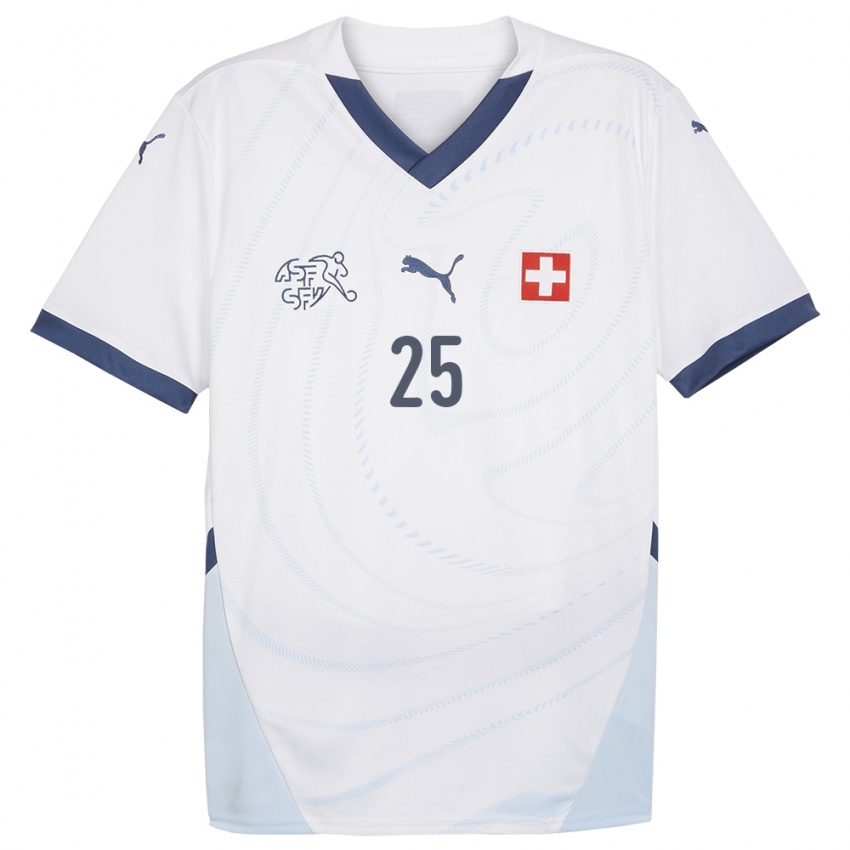 Barn Sveits Eray Comert #25 Hvit Bortetrøye Drakt Trøye 24-26 Skjorter T-Skjorte
