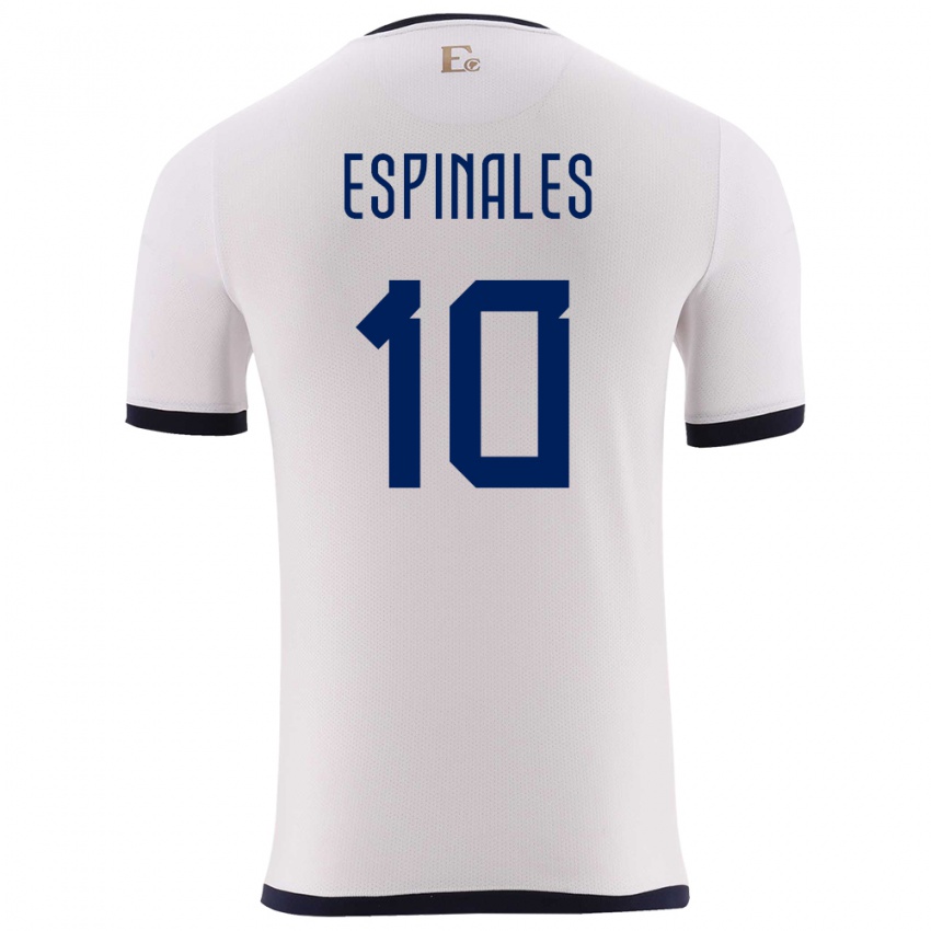 Barn Ecuador Joselyn Espinales #10 Hvit Bortetrøye Drakt Trøye 24-26 Skjorter T-Skjorte