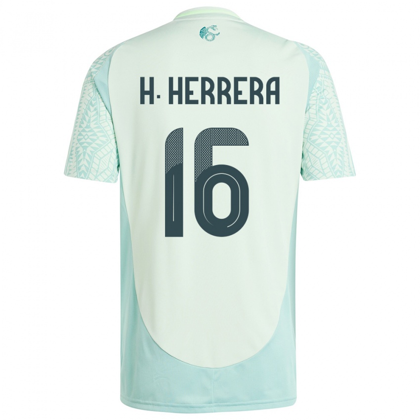 Barn Mexico Hector Herrera #16 Lin Grønn Bortetrøye Drakt Trøye 24-26 Skjorter T-Skjorte