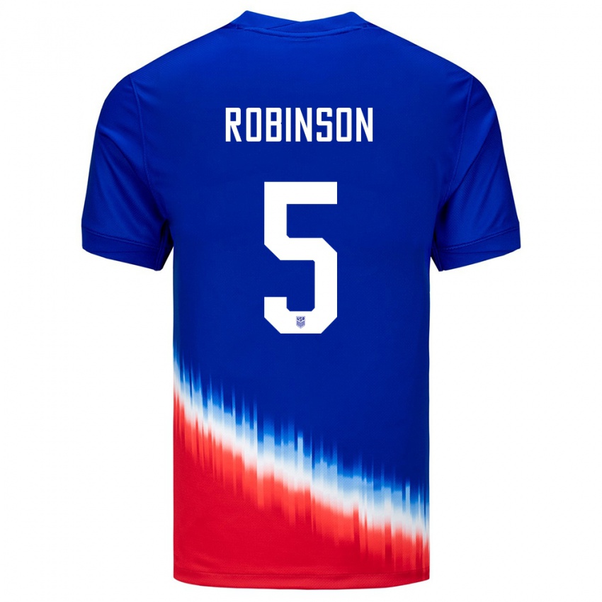 Barn Usa Antonee Robinson #5 Blå Bortetrøye Drakt Trøye 24-26 Skjorter T-Skjorte