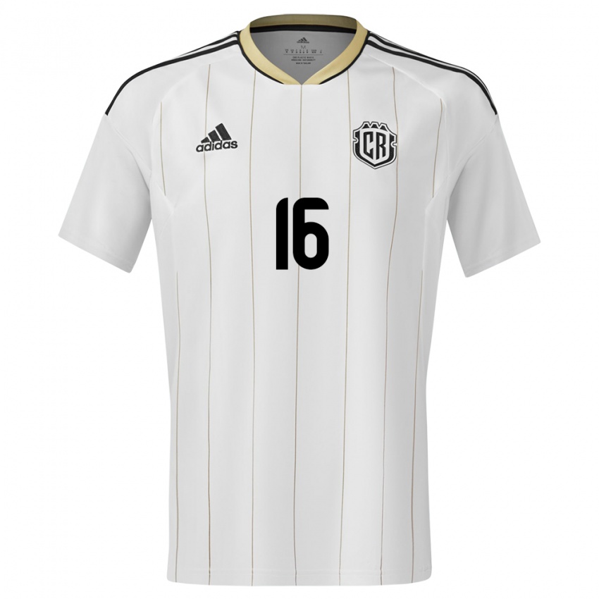 Barn Costa Rica Aaron Suarez #16 Hvit Bortetrøye Drakt Trøye 24-26 Skjorter T-Skjorte