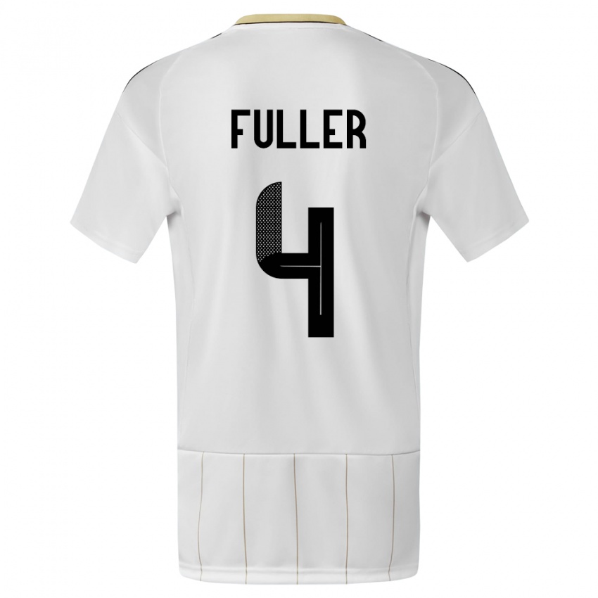 Barn Costa Rica Keysher Fuller #4 Hvit Bortetrøye Drakt Trøye 24-26 Skjorter T-Skjorte