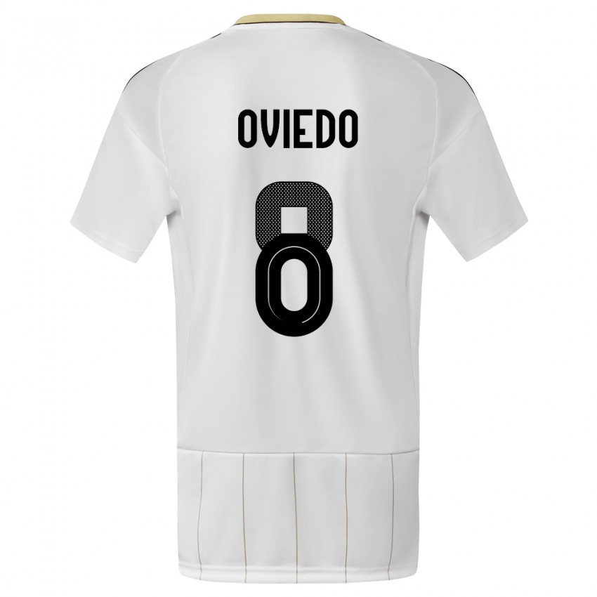 Barn Costa Rica Bryan Oviedo #8 Hvit Bortetrøye Drakt Trøye 24-26 Skjorter T-Skjorte