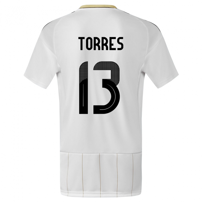 Barn Costa Rica Gerson Torres #13 Hvit Bortetrøye Drakt Trøye 24-26 Skjorter T-Skjorte