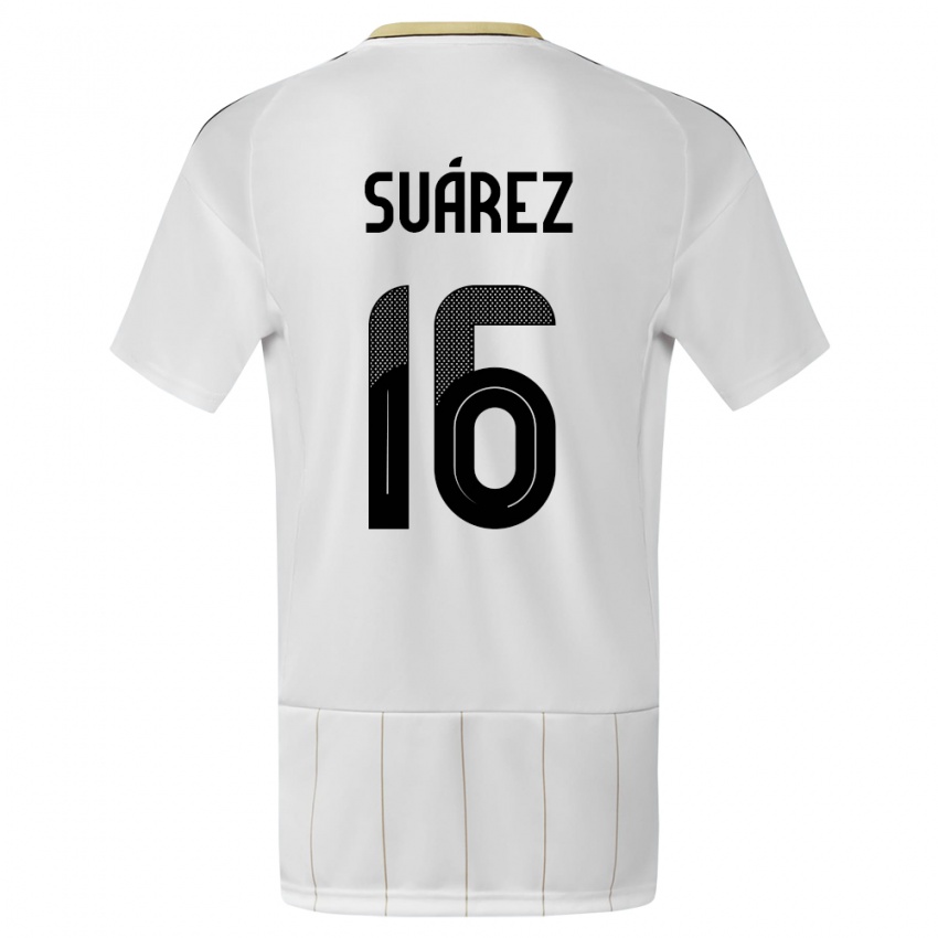 Barn Costa Rica Aaron Suarez #16 Hvit Bortetrøye Drakt Trøye 24-26 Skjorter T-Skjorte
