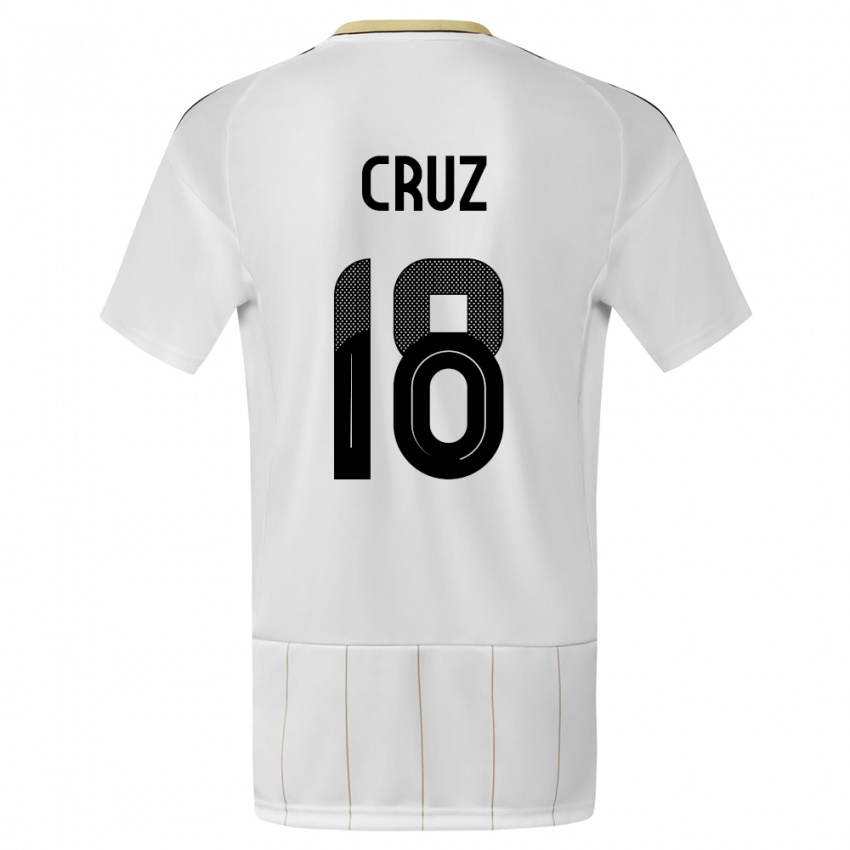Barn Costa Rica Aaron Cruz #18 Hvit Bortetrøye Drakt Trøye 24-26 Skjorter T-Skjorte