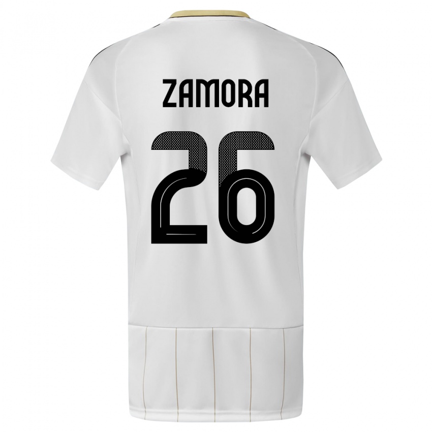 Barn Costa Rica Alvaro Zamora #26 Hvit Bortetrøye Drakt Trøye 24-26 Skjorter T-Skjorte
