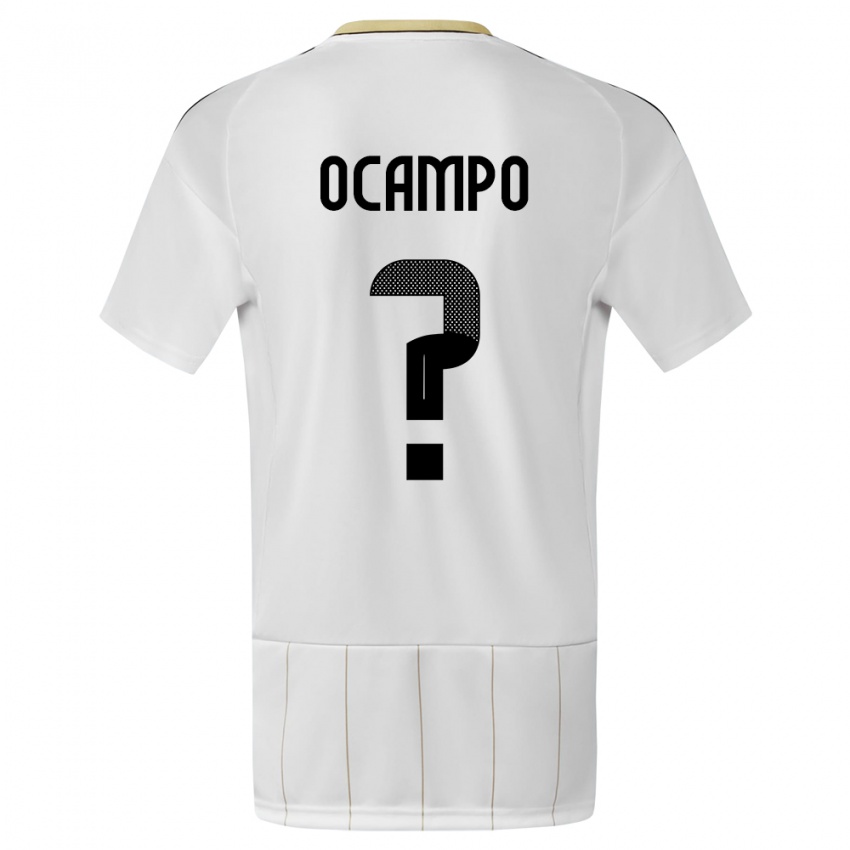 Barn Costa Rica Benjamin Ocampo #0 Hvit Bortetrøye Drakt Trøye 24-26 Skjorter T-Skjorte
