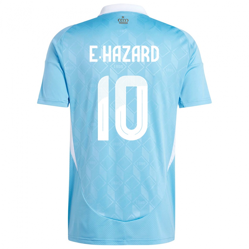 Barn Belgia Eden Hazard #10 Blå Bortetrøye Drakt Trøye 24-26 Skjorter T-Skjorte