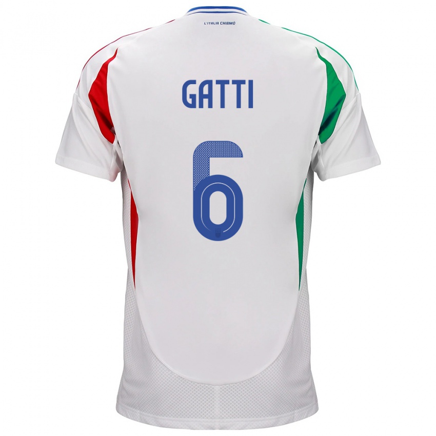 Barn Italia Federico Gatti #6 Hvit Bortetrøye Drakt Trøye 24-26 Skjorter T-Skjorte