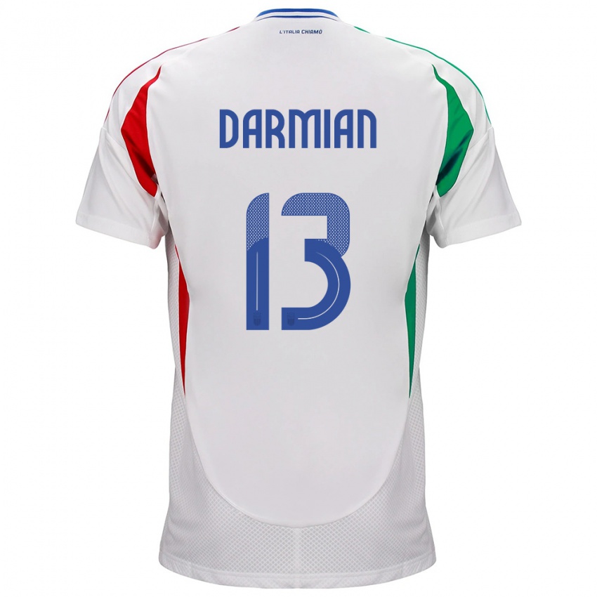 Barn Italia Matteo Darmian #13 Hvit Bortetrøye Drakt Trøye 24-26 Skjorter T-Skjorte