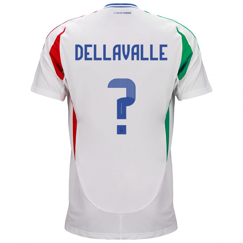 Barn Italia Alessandro Dellavalle #0 Hvit Bortetrøye Drakt Trøye 24-26 Skjorter T-Skjorte