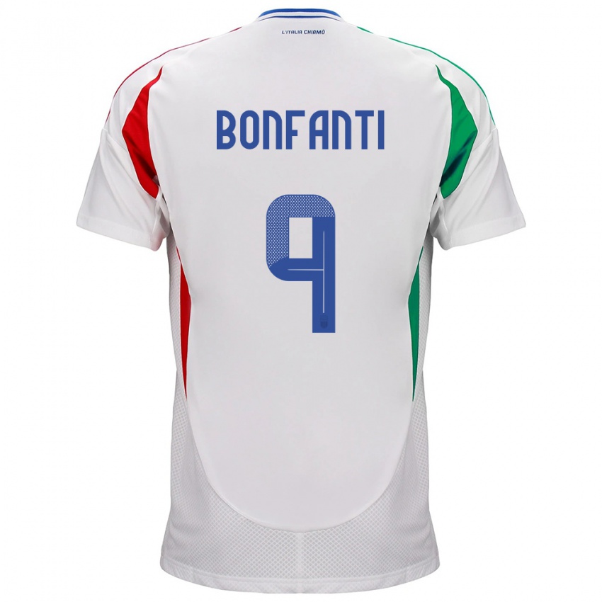 Barn Italia Nicholas Bonfanti #9 Hvit Bortetrøye Drakt Trøye 24-26 Skjorter T-Skjorte