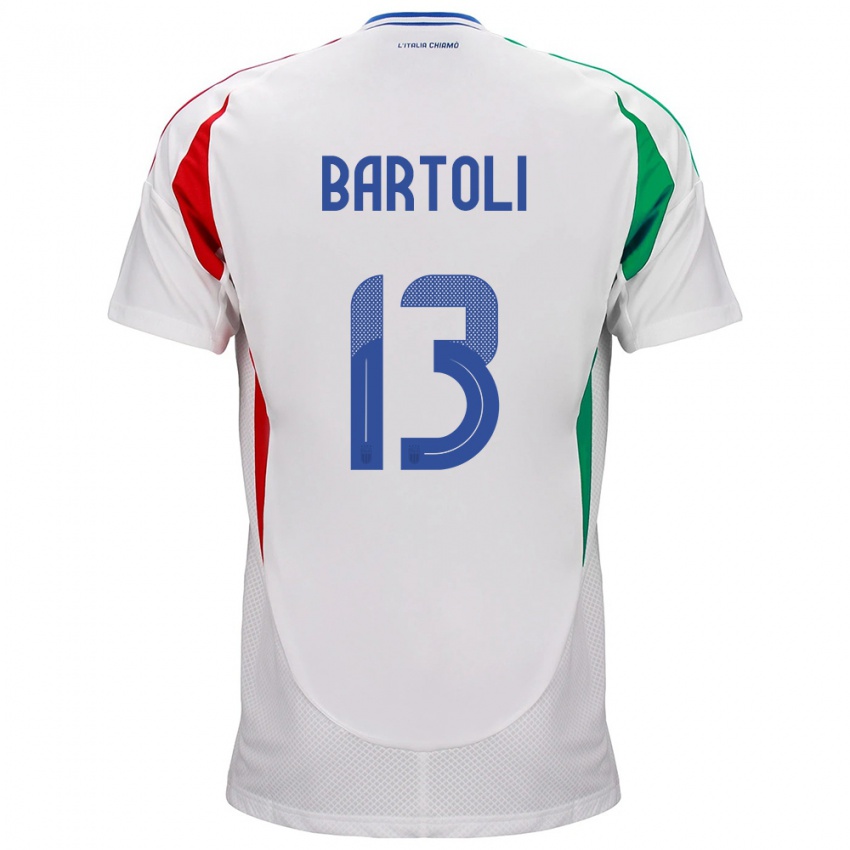 Barn Italia Elisa Bartoli #13 Hvit Bortetrøye Drakt Trøye 24-26 Skjorter T-Skjorte