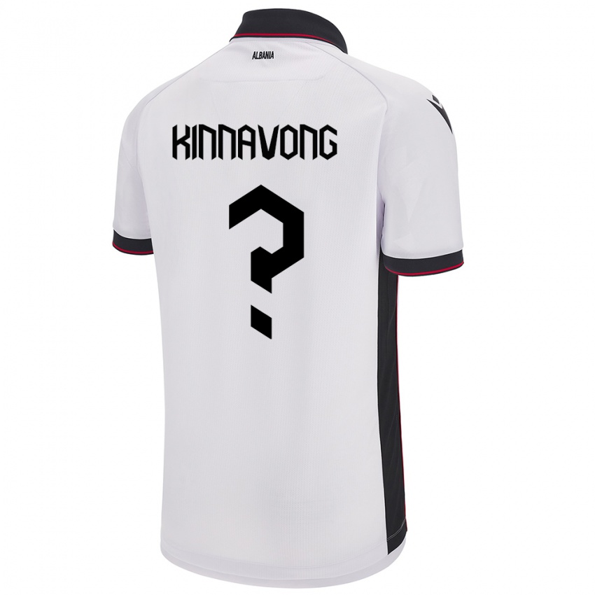 Barn Albania Jordan Kinnavong #0 Hvit Bortetrøye Drakt Trøye 24-26 Skjorter T-Skjorte