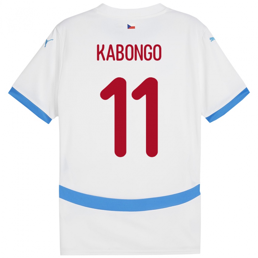 Barn Tsjekkia Christophe Kabongo #11 Hvit Bortetrøye Drakt Trøye 24-26 Skjorter T-Skjorte