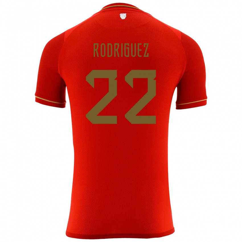 Barn Bolivia Carlitos Rodriguez #22 Rød Bortetrøye Drakt Trøye 24-26 Skjorter T-Skjorte