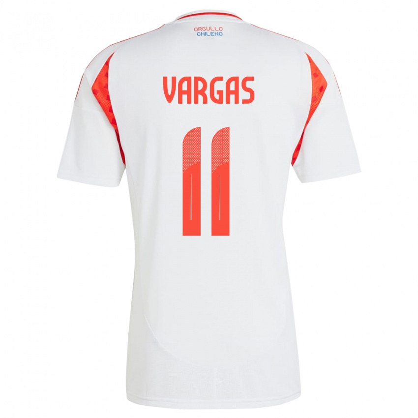 Barn Chile Eduardo Vargas #11 Hvit Bortetrøye Drakt Trøye 24-26 Skjorter T-Skjorte
