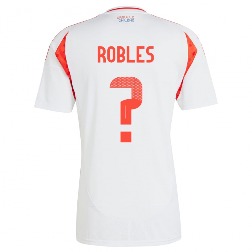 Barn Chile Diego Robles #0 Hvit Bortetrøye Drakt Trøye 24-26 Skjorter T-Skjorte
