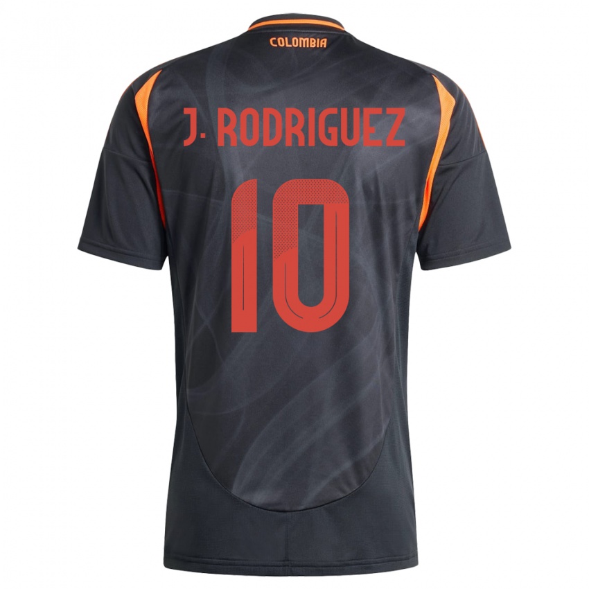 Barn Colombia James Rodríguez #10 Svart Bortetrøye Drakt Trøye 24-26 Skjorter T-Skjorte