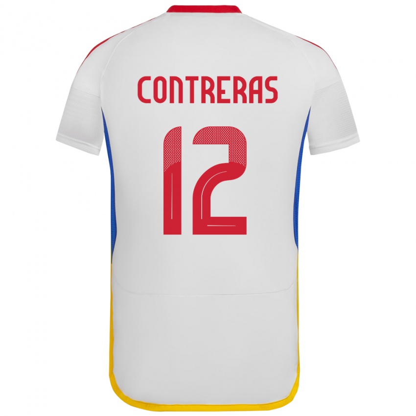 Barn Venezuela José Contreras #12 Hvit Bortetrøye Drakt Trøye 24-26 Skjorter T-Skjorte