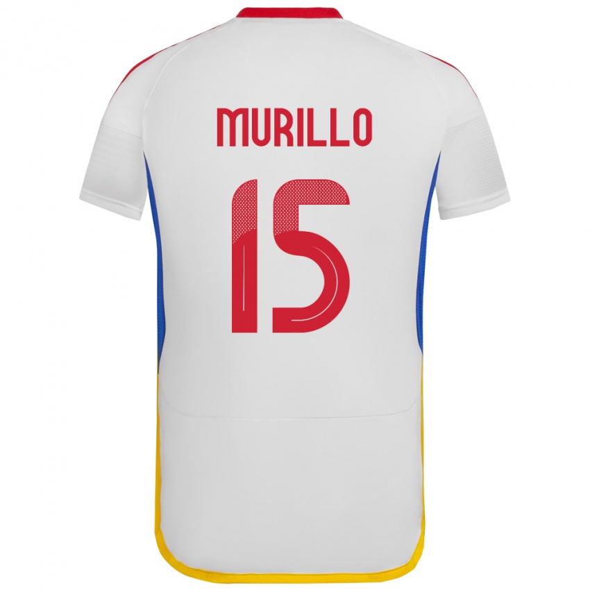 Barn Venezuela Jhon Murillo #15 Hvit Bortetrøye Drakt Trøye 24-26 Skjorter T-Skjorte