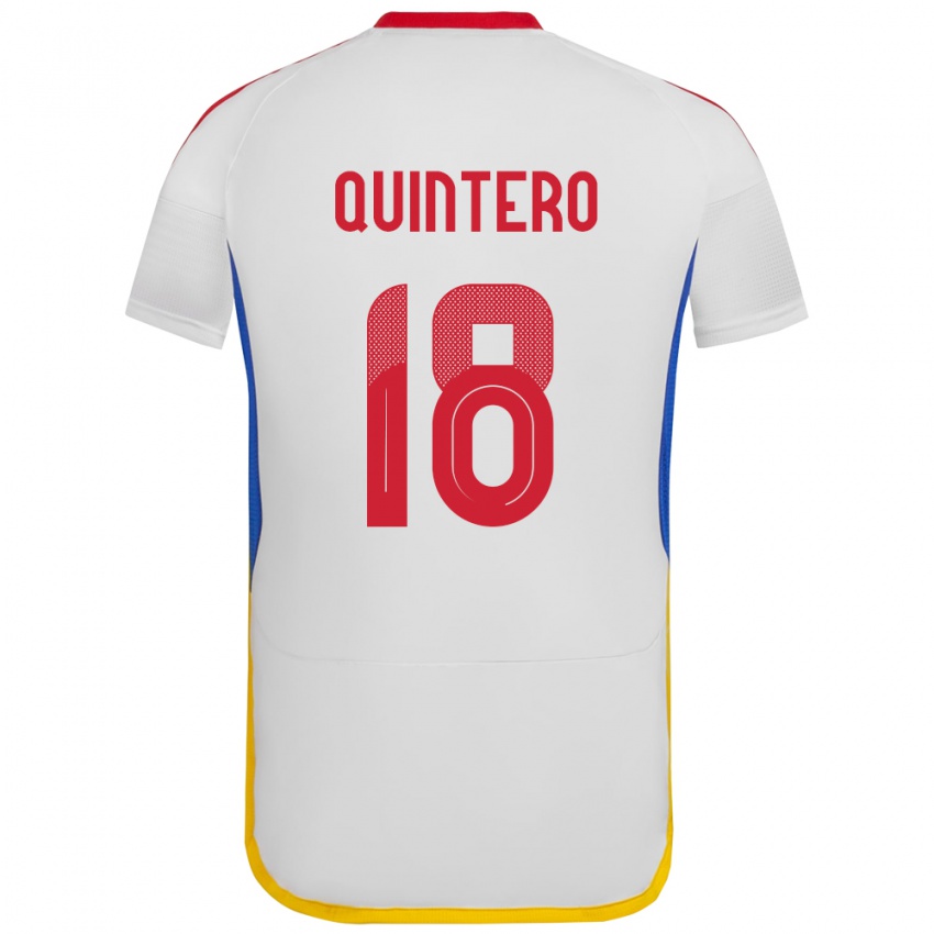 Barn Venezuela Jesús Quintero #18 Hvit Bortetrøye Drakt Trøye 24-26 Skjorter T-Skjorte