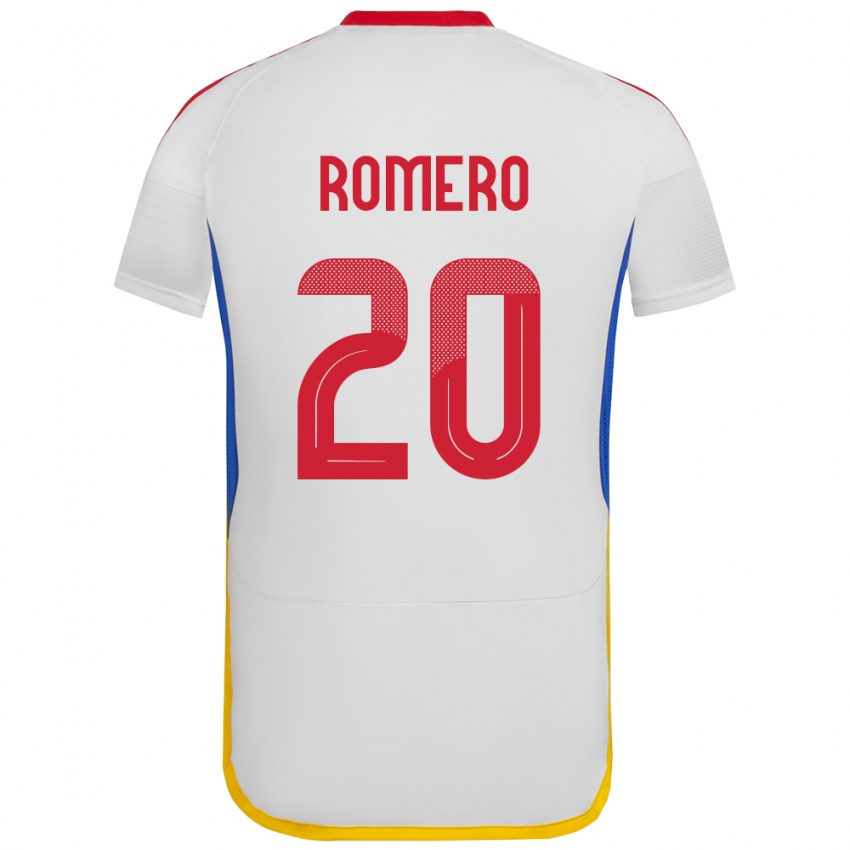 Barn Venezuela Andrés Romero #20 Hvit Bortetrøye Drakt Trøye 24-26 Skjorter T-Skjorte